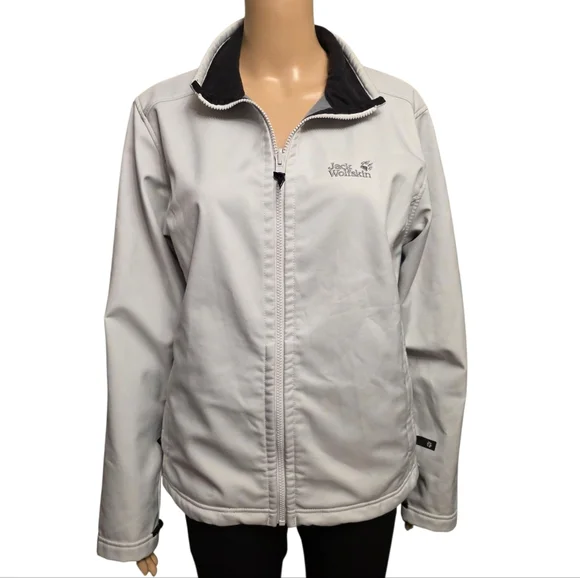 Jack Wolfskin Women's Light Gray Jacket Size L - Picture 1 of 13